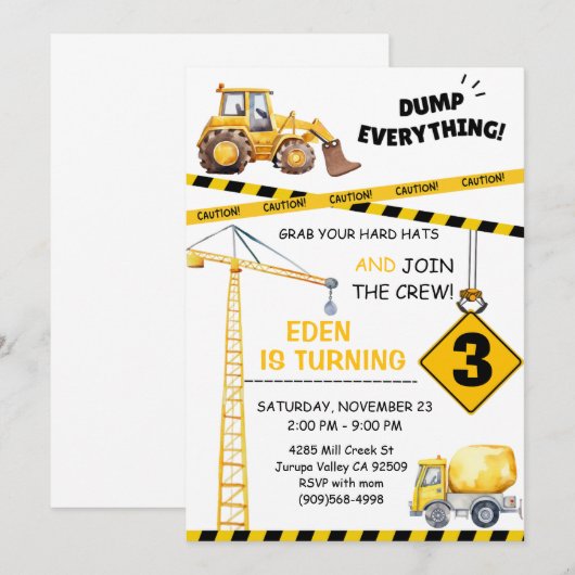 建築3rd誕生日招待状 招待状 (正面/裏面)