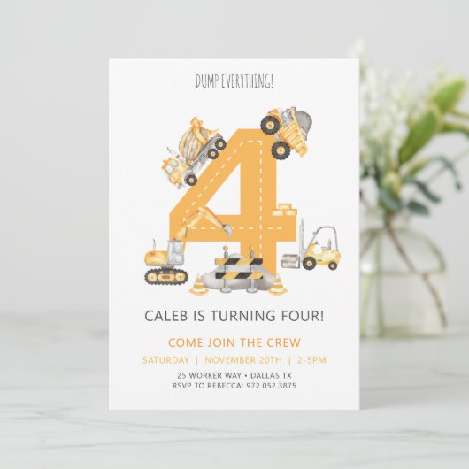 建築4th誕生日招待状 招待状 (スタンド正面)