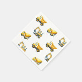 建築、イエローダンプトラックのナプキン スタンダードカクテルナプキン (角)