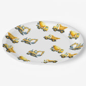 建築、イエローダンプトラックプレート ペーパープレート (アングル)