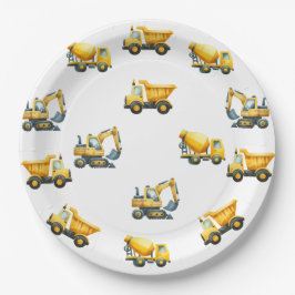 建築、イエローダンプトラックプレート ペーパープレート