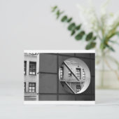 建築 サークル & ライン ブラックアンドホワイト フォト ポストカード (スタンド正面)