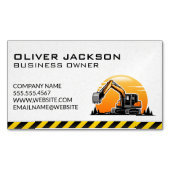 建築 |ショベル車両 マグネット名刺 (正面)