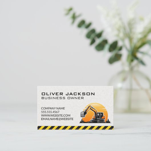 建築 |ショベル車両 名刺 (スタンド正面)