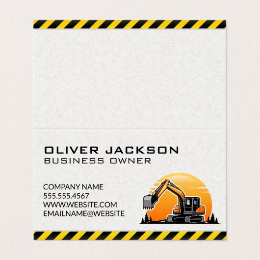 建築 |ショベル車両 名刺 (外部フラット)