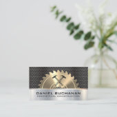 建築 |ソー |メタリックグリルハンマーのアイコン 名刺 (スタンド正面)