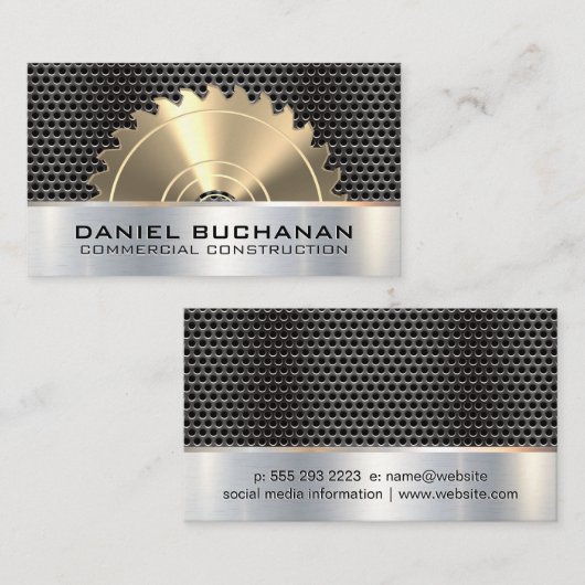 建築 |ソー |金属グリルの背景 名刺 (正面/裏面)