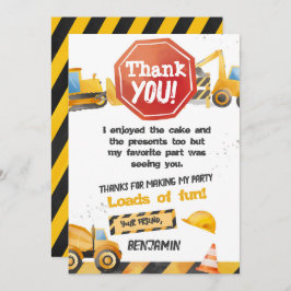 建築、ダンプトラックサンキューカード 招待状