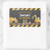 建築、ダンプトラック切り妻ボックスラベル 長方形シール (バッグ)