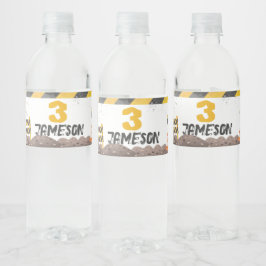 建築、ダンプトラック誕生日 ペットボトルラベル