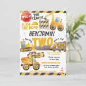 建築、ダンプトラック2nd誕生日 招待状 (スタンド正面)