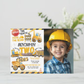 建築、ダンプトラック2nd誕生日 招待状 (スタンド正面)