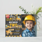 建築、ダンプトラック2nd誕生日 招待状 (スタンド正面)
