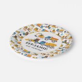 建築・ダンプ・トラックの車誕生パーティー ペーパープレート (アングル)