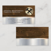 建築 |ツール |金属の背景 名刺 (正面/裏面)