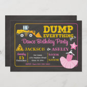 建築&バレリナジョイント誕生日招待状 招待状 (正面/裏面)