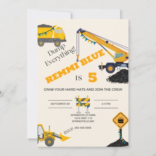 建築!バースデー 招待状 (正面)