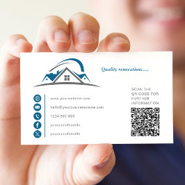 建築、ビルダ、不動産仲介業者、屋根建築 名刺