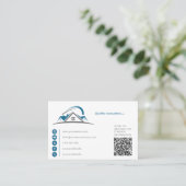 建築、ビルダ、不動産仲介業者、屋根建築 名刺 (スタンド正面)