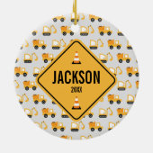 建築・ビークルズ・ダンプ・トラック・アンド・ディガー  セラミックオーナメント (裏面)