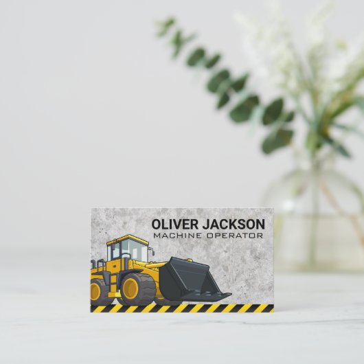 建築 |ブルドーザー |重機 名刺 (スタンド正面)