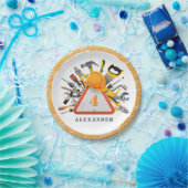 建築・ボーイ・ツールズ・バースデー・パーティー ペーパープレート