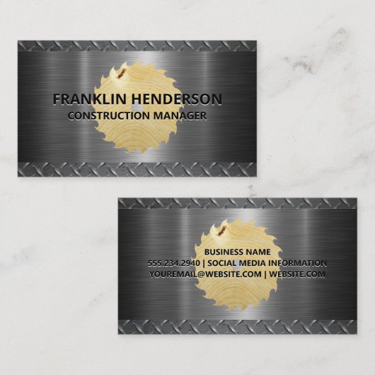 建築 | メタリック | ウッド 名刺 (正面/裏面)