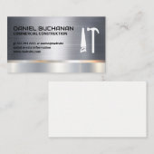 建築 |メタリック |ハンマーのロゴを表示 名刺 (正面/裏面)