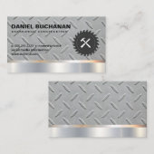 建築 |メタリック | Saw Hammer |鉄鋼 名刺 (正面/裏面)