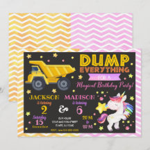 建築·ユニコーンジョイント誕生日招待状