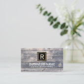 建築&修復モノグラムヴィンテージウッド 名刺 (スタンド正面)