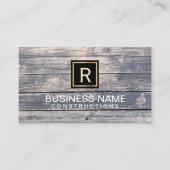 建築&修復モノグラムヴィンテージウッド 名刺 (正面)