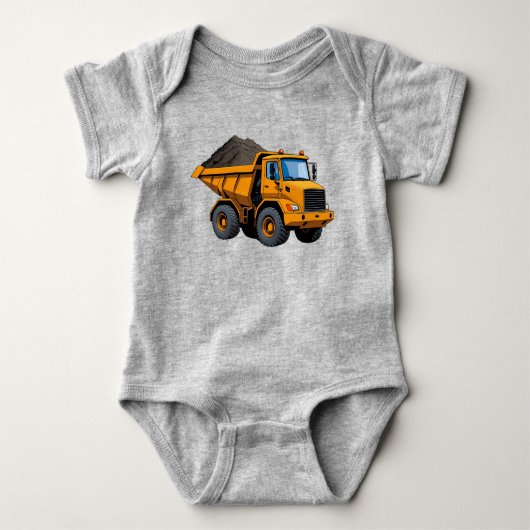 建築/地球引越し業者/ダンプトラック ベビーボディスーツ (正面)