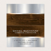 建築 | 木目メタリック背景 名刺 (外部フラット)