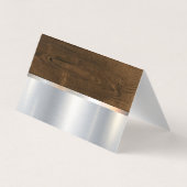 建築 | 木目メタリック背景 名刺 (裏面)