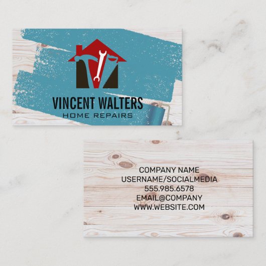 建築 |木製ボード | 絵を描 名刺 (正面/裏面)