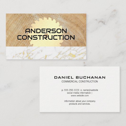 建築 |木製大理石のこ 名刺 (正面/裏面)