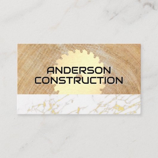 建築 |木製大理石のこ 名刺 (正面)