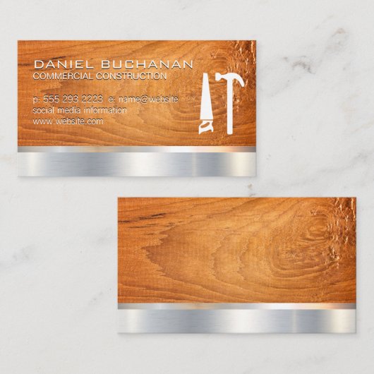 建築 |木製 |ハンマー工具を見る 名刺 (正面/裏面)