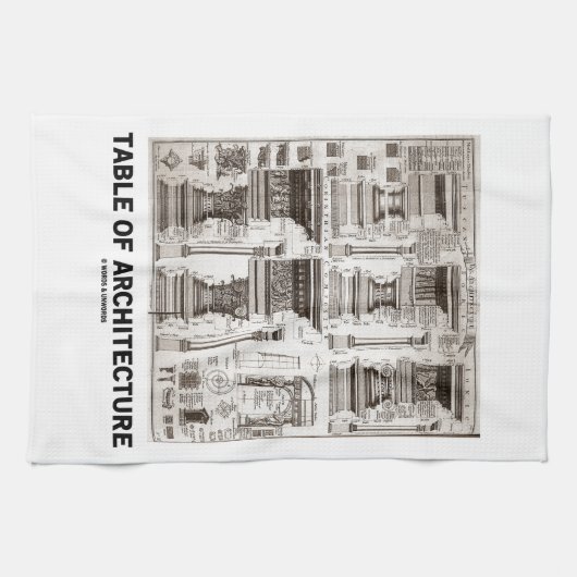 建築(異なったコラムの型枠)のテーブル キッチンタオル (横)