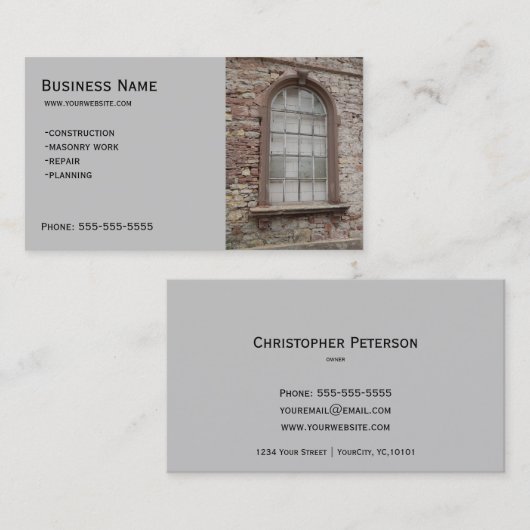 建築-石工 名刺 (正面/裏面)