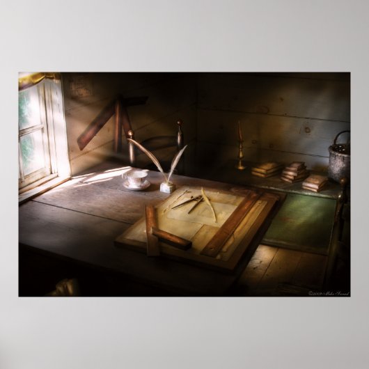 建築 – 製図テーブル ポスター (正面)