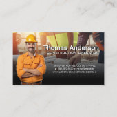 建築 | 設計図を見るエンジニア 名刺 (正面)