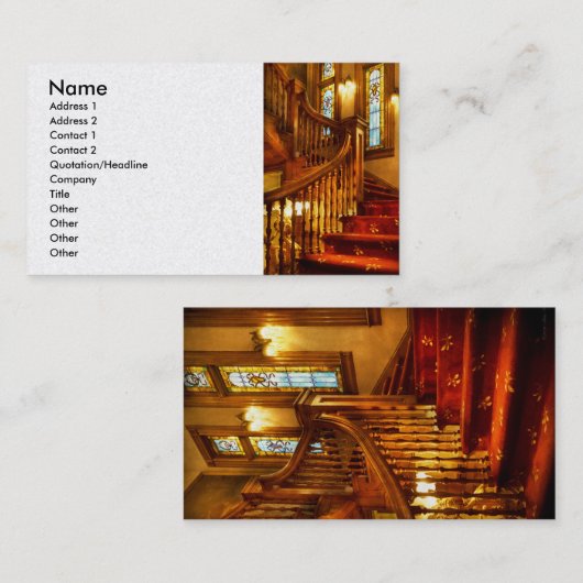 建築 – 階段 – 二階を覗いてみよう 名刺 (正面/裏面)