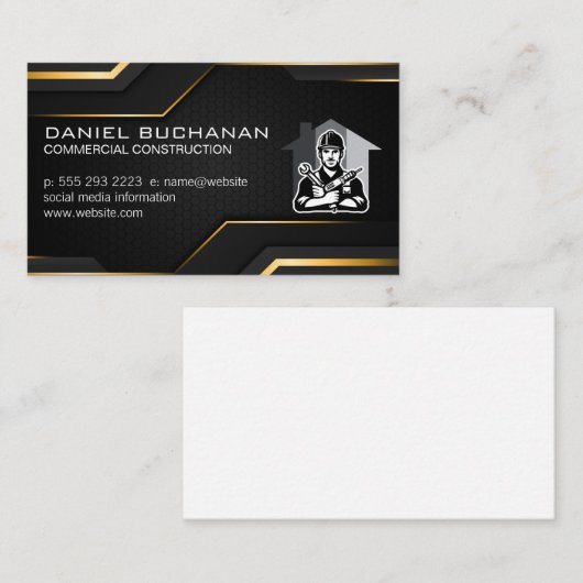 建築 | General Contractorロゴ 名刺 (正面/裏面)