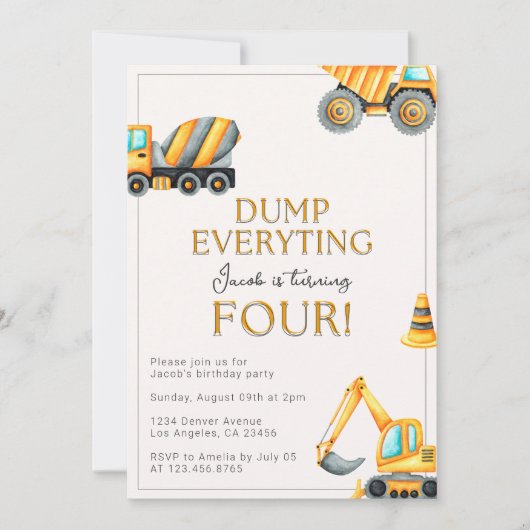 建築Dump Everything 4th Birthday 招待状 (正面)