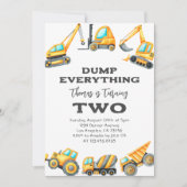 建築Dump Everything Truck 2nd誕生日 招待状 (正面)