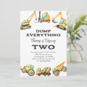 建築Dump Everything Truck 2nd誕生日 招待状 (スタンド正面)