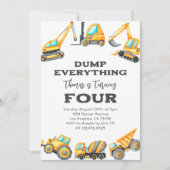 建築Dump Everything Truck 4th誕生日 招待状 (正面)