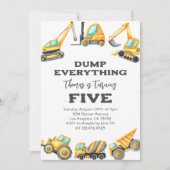建築Dump Everything Truck 5th誕生日 招待状 (正面)